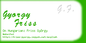 gyorgy friss business card
